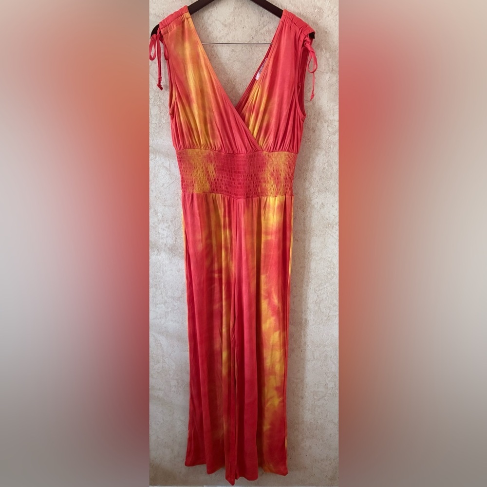Lascana for Venus Desert Sunset Tie Dye Jumpsuit - Orange Multi - Picture 4 of 9